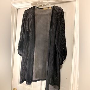 Mesh Black long sleeve cardigan